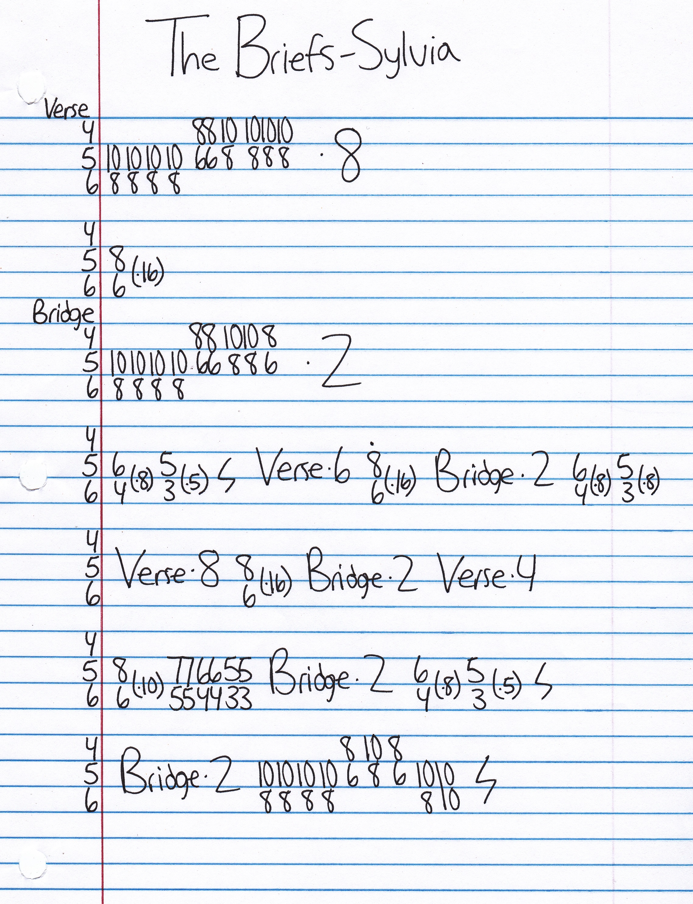 High quality guitar tab for Sylvia by The Briefs off of the album Hit After Hit. ***Complete and accurate guitar tab!***